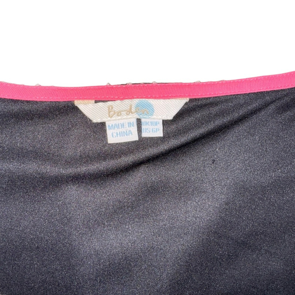 Boden Jacquarf Dress Size 6 Petite Black and White Patterned V-Neck 3/4 sleevel - Picture 6 of 10